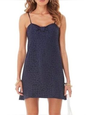 Lilly Pulitzer Navy Spaghetti Strap Dress with Pink Label